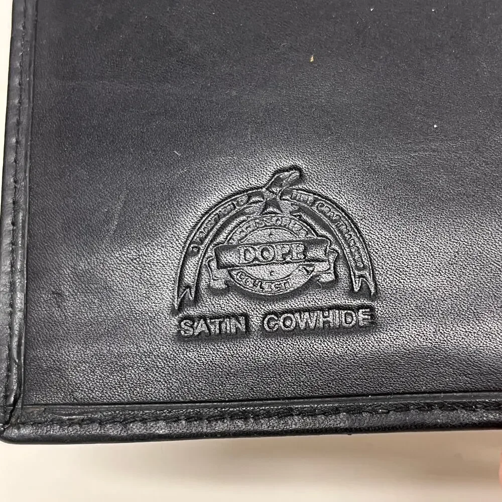 Dopp Satin Cowhide Mens Black Billfold Wallet